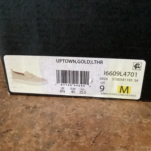 Vionic Uptown Penny Loafer Gold Shimmer Metallic Suede Women's Shoes 9 - Picture 4 of 6